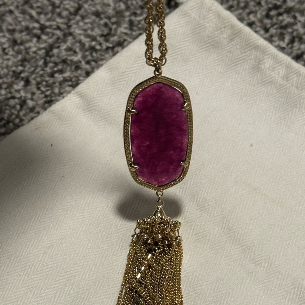 Kendra Scott Gold and Purple Rayne Necklace